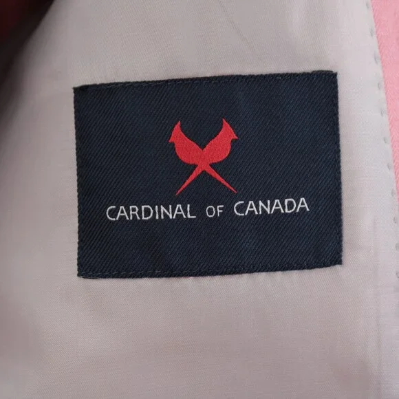 Cardinal of Canada NWT Wool / Silk Sport Coat Size 42S US In Pink Herringbone